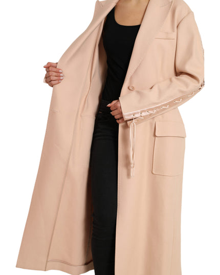 Dolce & Gabbana Beige Cotton Single Breasted Long Coat Jacket