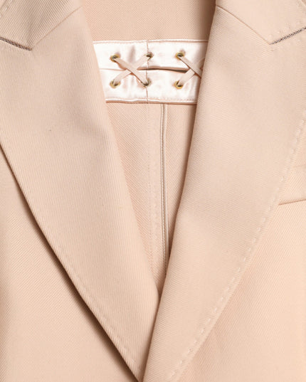 Dolce & Gabbana Beige Cotton Single Breasted Long Coat Jacket