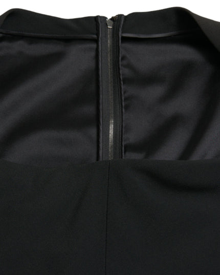 Dolce & Gabbana Black Cady Viscose Sleeveless Dress
