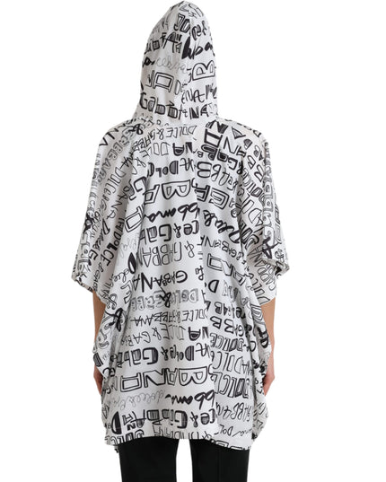 Dolce & Gabbana White Logo Print Hooded Blouson T-shirt Top