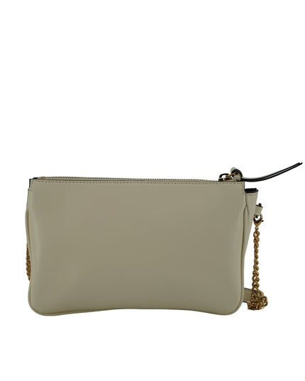 Versace White Lamb Leather Pouch Crossbody Bag