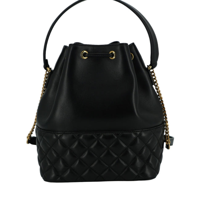 Versace Black Lamb Leather Bucket Shoulder Bag