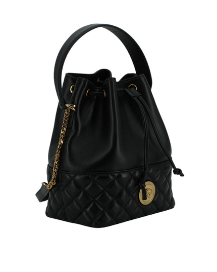 Versace Black Lamb Leather Bucket Shoulder Bag