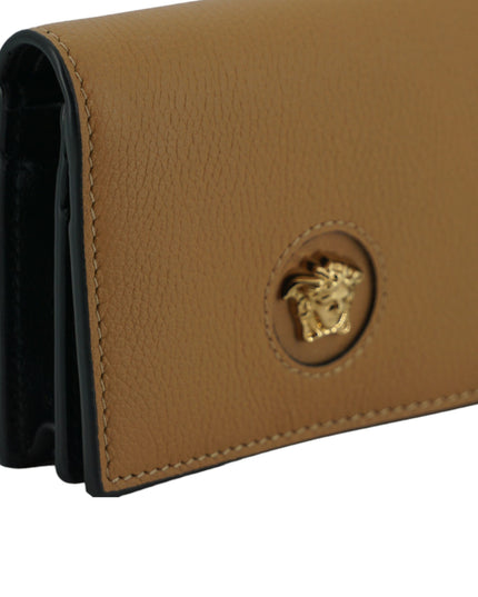Versace Brown Calf Leather Compact Wallet