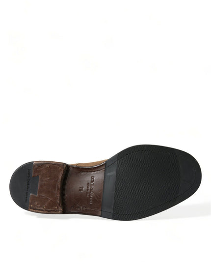 Dolce & Gabbana Brown Leather Lace Up Ankle Boots Shoes