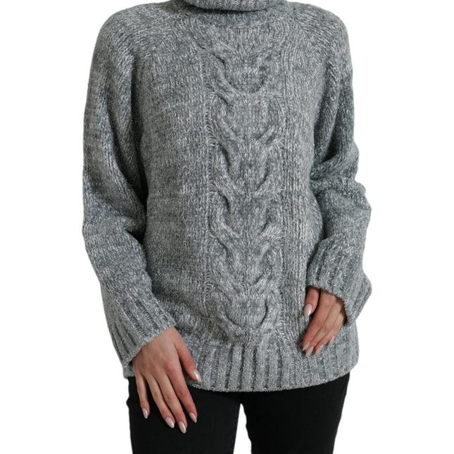 Dolce & Gabbana Gray Cashmere Turtle Neck Pullover Sweater