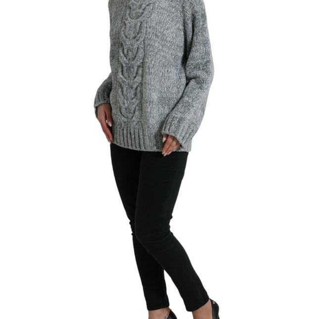 Dolce & Gabbana Gray Cashmere Turtle Neck Pullover Sweater