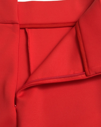 Dolce & Gabbana Red Nylon Stretch Slim Leggings Pants