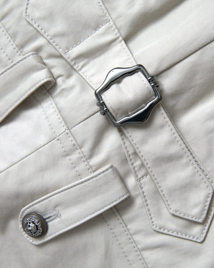 Dolce & Gabbana Beige Cotton High Waist Tapered Pants