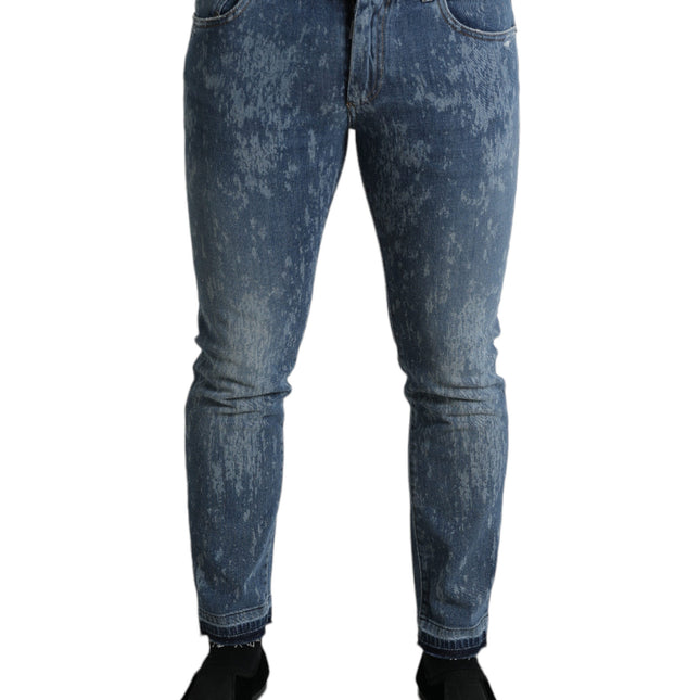 Dolce & Gabbana Blue Washed Skinny Cotton Stretch Denim Jeans