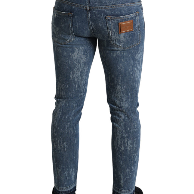 Dolce & Gabbana Blue Washed Skinny Cotton Stretch Denim Jeans