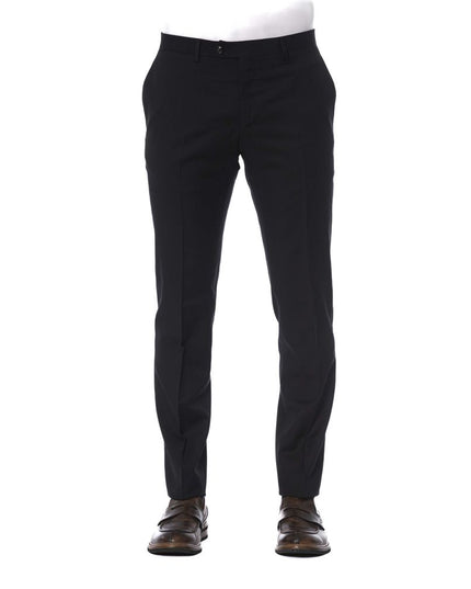 Trussardi Black Virgin Wool Men Pant
