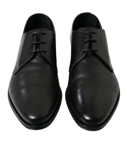 Dolce & Gabbana Black Leather Lace Up Formal Derby Dress Shoes
