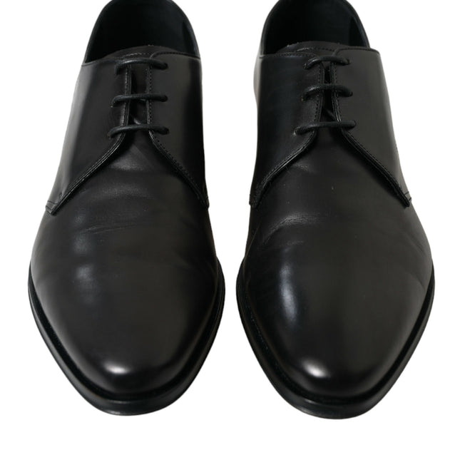 Dolce & Gabbana Black Leather Lace Up Formal Derby Dress Shoes