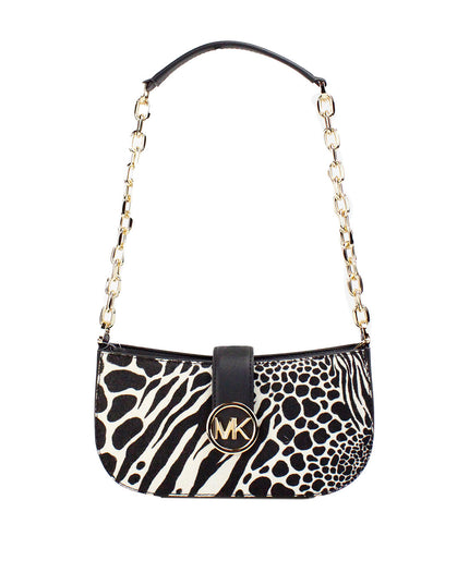 Michael Kors Carmen Small Black Haircalf Pouchette Shoulder Crossbody Bag