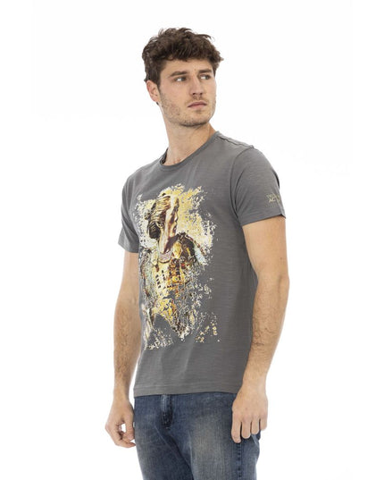Trussardi Action Gray Cotton Men T-Shirt