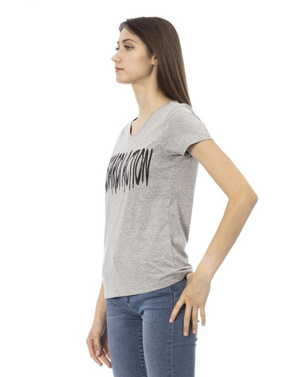 Trussardi Action Gray Cotton Women T-Shirt