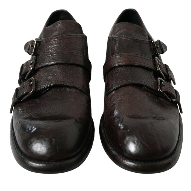 Dolce & Gabbana Brown Leather Strap Formal Dress Shoes