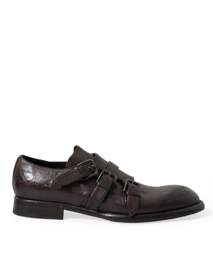Dolce & Gabbana Brown Leather Strap Formal Dress Shoes