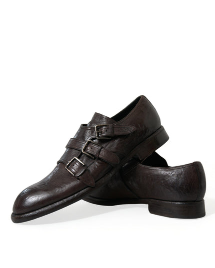 Dolce & Gabbana Brown Leather Strap Formal Dress Shoes