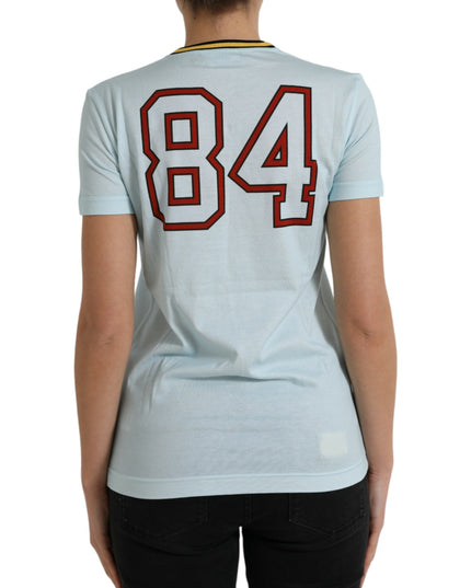 Dolce & Gabbana Light Blue Cotton Free Love Crew Neck T-shirt
