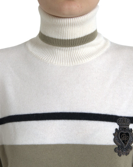 Dolce & Gabbana Multicolor Stripe Wool Logo Pullover Sweater