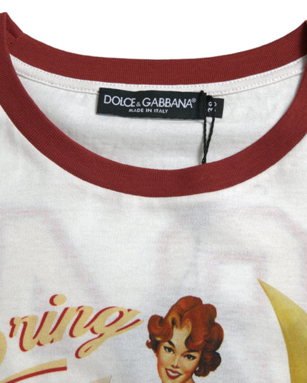 Dolce & Gabbana White Bring Me To The Moon T-shirt Top