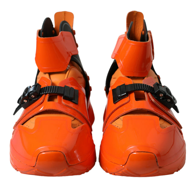 Dolce & Gabbana Orange Multi Panel Chunky High Top Sneakers Shoes