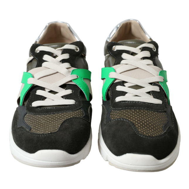 Dolce & Gabbana Multicolor Leather Suede Low Top Sneakers Shoes