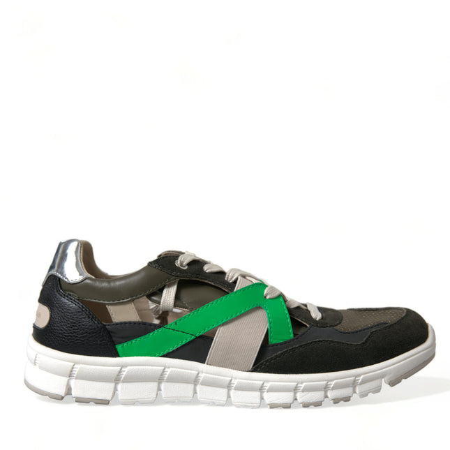 Dolce & Gabbana Multicolor Leather Suede Low Top Sneakers Shoes