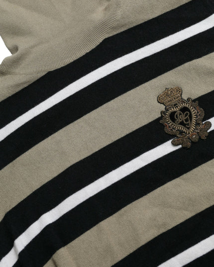 Dolce & Gabbana Multicolor Stripe Wool Logo Pullover Sweater