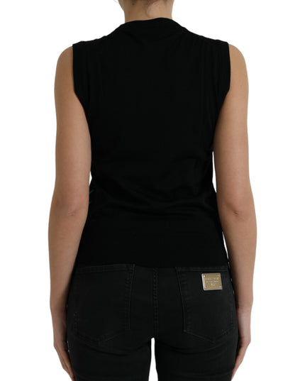 Dolce & Gabbana Black Jungle Crew Neck Sleeveless Tank Top