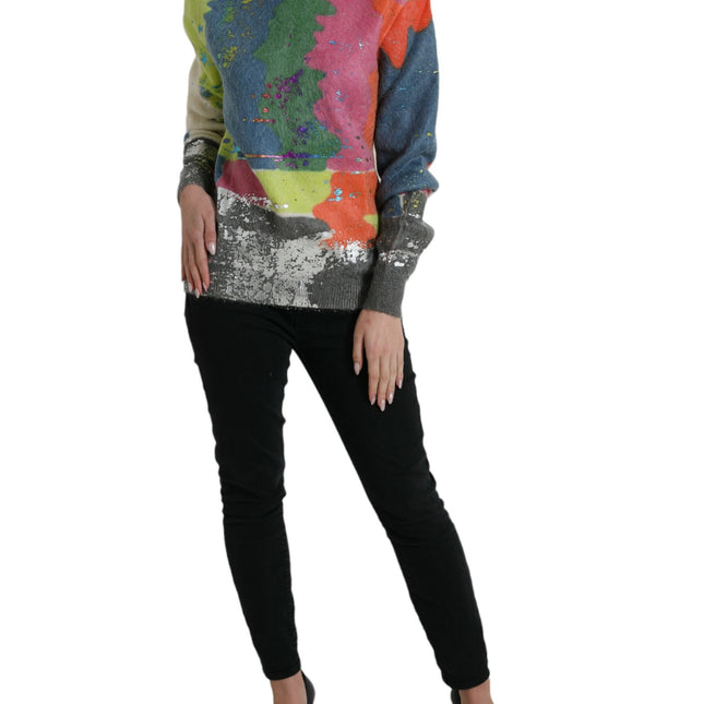 Dolce & Gabbana Multicolor Mohair Turtleneck Pullover Sweater