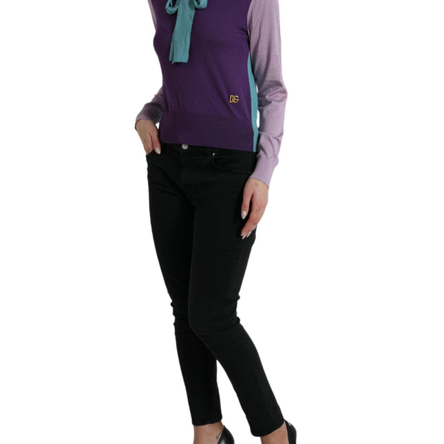 Dolce & Gabbana Multicolor Bow Fastening Pullover Sweater