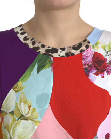 Dolce & Gabbana Multicolor Patchwork Cotton Silk Blouse Top