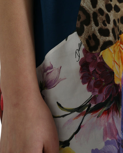 Dolce & Gabbana Multicolor Patchwork Cotton Silk Blouse Top