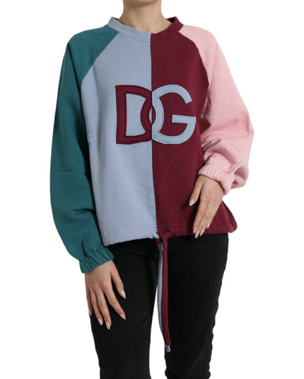 Dolce & Gabbana Multicolor Cotton Crewneck Pullover Sweater