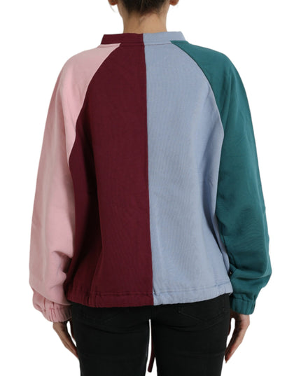 Dolce & Gabbana Multicolor Cotton Crewneck Pullover Sweater