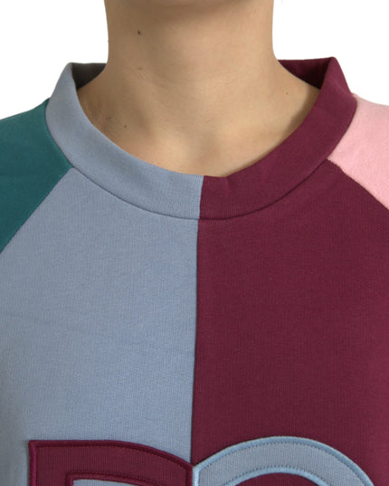 Dolce & Gabbana Multicolor Cotton Crewneck Pullover Sweater