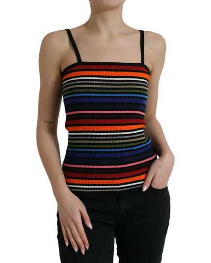 Dolce & Gabbana Multicolor Stripes Spaghetti Strap Tank Top