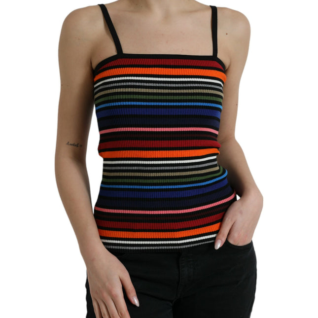 Dolce & Gabbana Multicolor Stripes Spaghetti Strap Tank Top