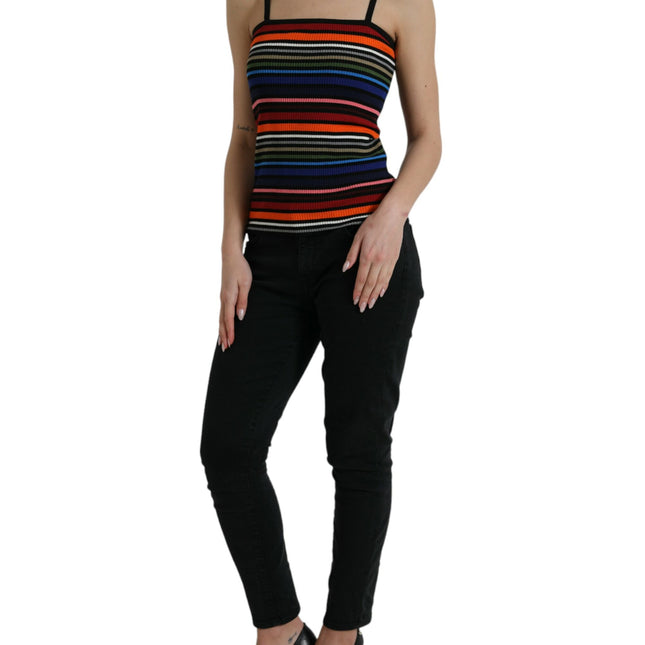 Dolce & Gabbana Multicolor Stripes Spaghetti Strap Tank Top
