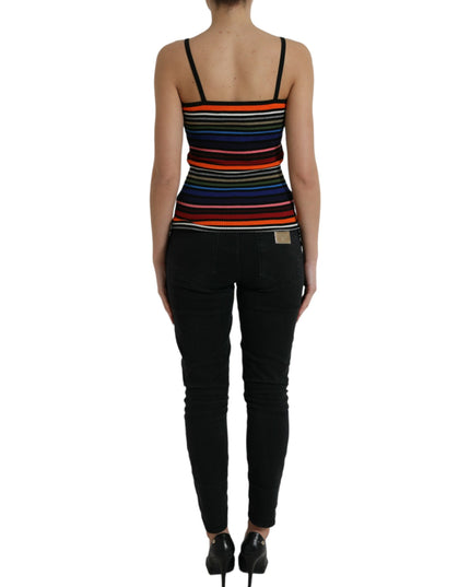 Dolce & Gabbana Multicolor Stripes Spaghetti Strap Tank Top
