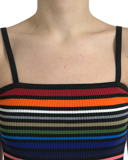 Dolce & Gabbana Multicolor Stripes Spaghetti Strap Tank Top