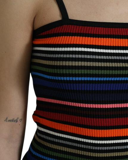 Dolce & Gabbana Multicolor Stripes Spaghetti Strap Tank Top