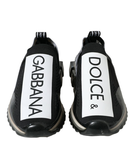 Dolce & Gabbana Black White Slip On Sneakers Sorrento Shoes