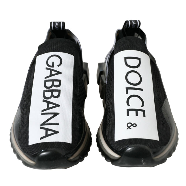 Dolce & Gabbana Black White Slip On Sneakers Sorrento Shoes