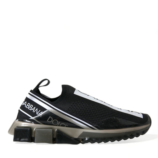 Dolce & Gabbana Black White Slip On Sneakers Sorrento Shoes
