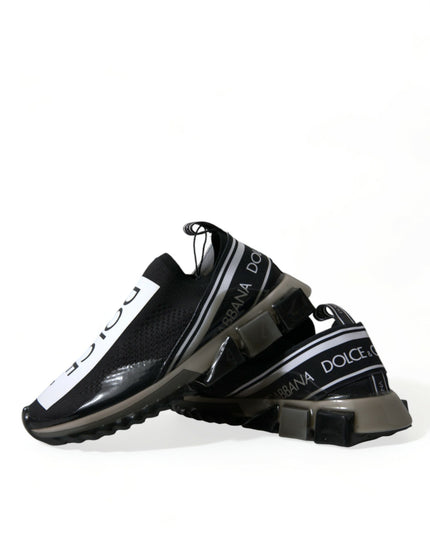Dolce & Gabbana Black White Slip On Sneakers Sorrento Shoes