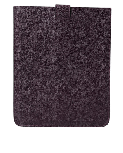 Dolce & Gabbana Dark Brown Leather Logo Plaque Cover Sleeve Tablet Case